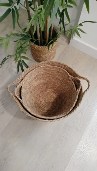 Conjunto 2 Cestas Fibras Naturales