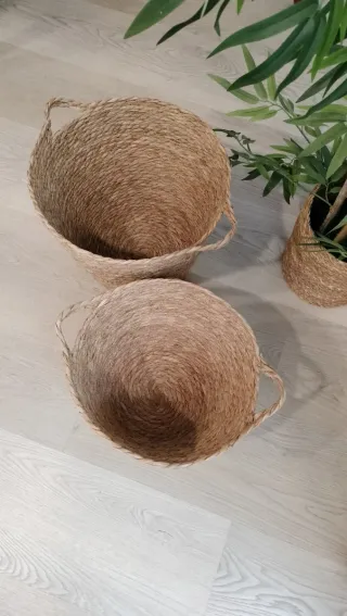 Conjunto 2 Cestas Fibras Naturales