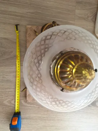 Lámpara Techo Clásica Dorada Cristal Años 50