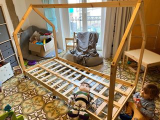 Cama Montessori Casita Madera + Somier