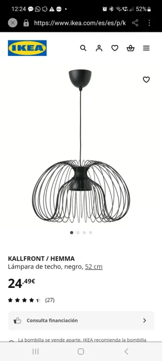 Lámpara kallfront ikea