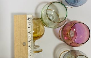 Juego 6 copitas vintage de brandy iridiscentes