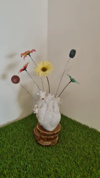 Vaso Cuore Anatomico Bianco