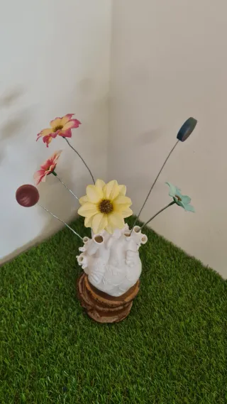 Vaso Cuore Anatomico Bianco