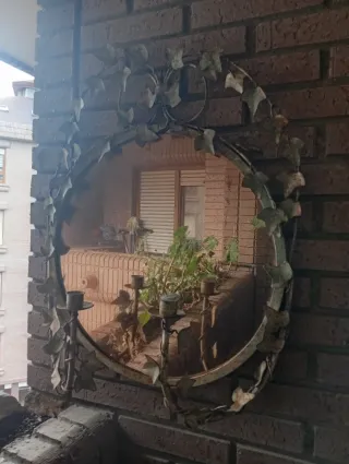 Espejo antiguo francés con candelabros