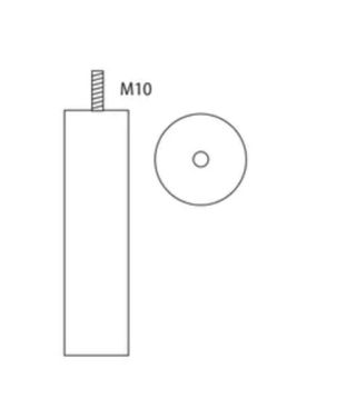 6 Patas Cama/Somier Acero Gris 30cm