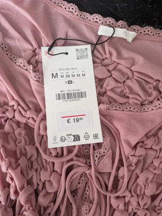 Top rosa Zara lazos talla M