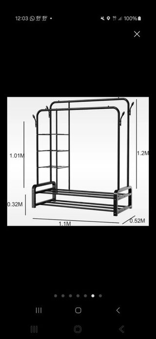 Burro perchero metálico blanco