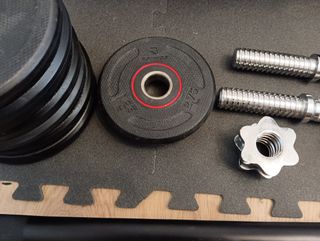 Kit Pesas 31Kg ,Barra Musculación, y mancuernas