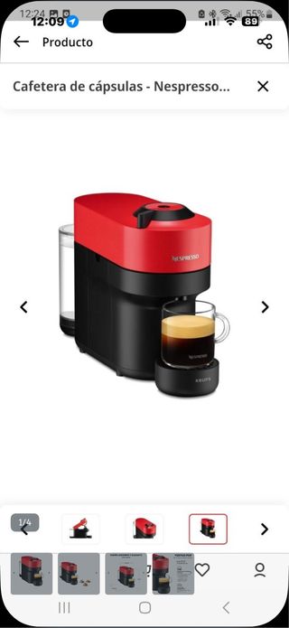 Cafetera Nespresso Roja