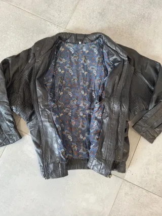 Chaqueta Piel Bomber 90s Aviador Talla L