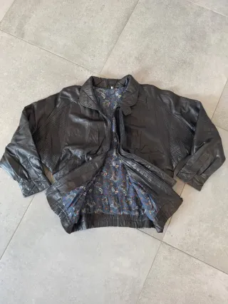 Chaqueta Piel Bomber 90s Aviador Talla L