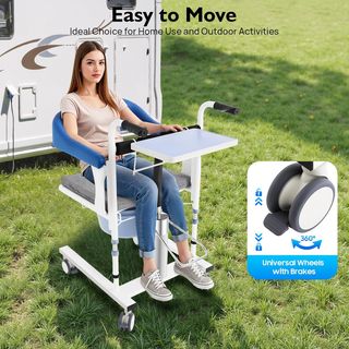 Silla de transferencia y baño con ruedas