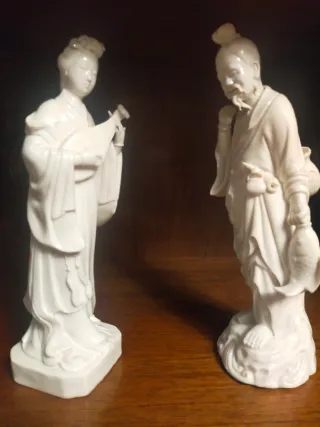 Figuras porcelana chino hombre y mujer