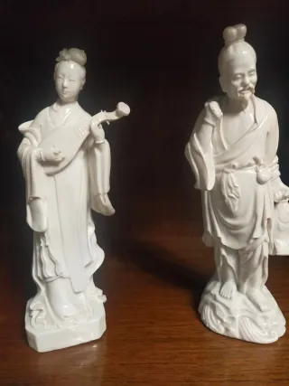 Figuras porcelana chino hombre y mujer