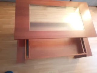 Mesa de centro madera y cristal