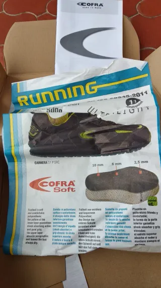 Zapatos seguridad Cofra Owens T.45 Negro/Amarillo