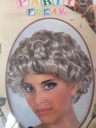 Peluca Fiesta Adulto Gris plata