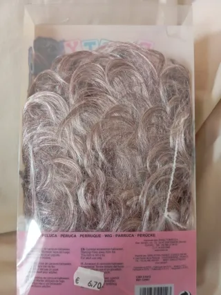 Peluca Fiesta Adulto Gris plata