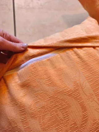 Coppia Cuscini Arredo Tessuto Arancione