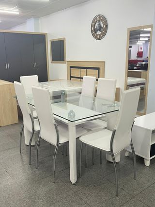 Comedor con 6 sillas blanco nuevo