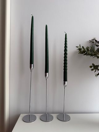 Conjunto 3 Candelabros Cromados Modernos