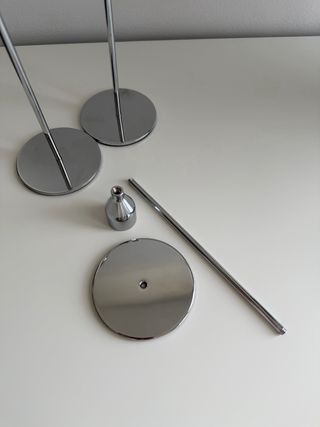 Conjunto 3 Candelabros Cromados Modernos