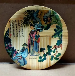 9 Platitos Bambú con diseños orientales