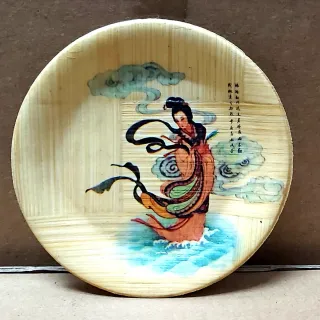 9 Platitos Bambú con diseños orientales