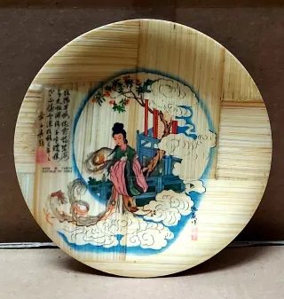 9 Platitos Bambú con diseños orientales