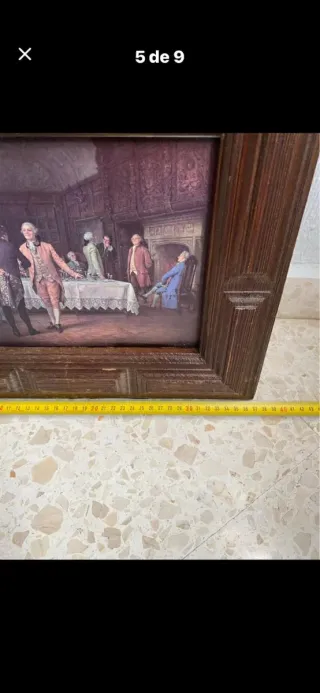 Cuadro de Epoca con marco de madera antiguo
