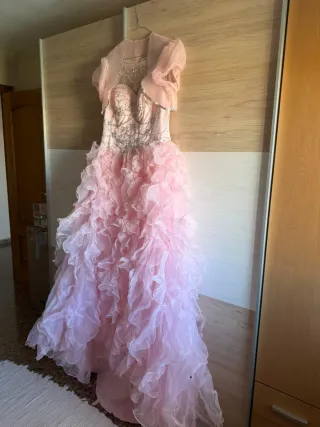Vestido 15 Años Rosa Hecho por modista