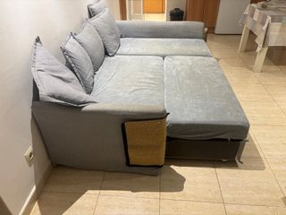 Sofà modular gris de tela amb fundes incloses