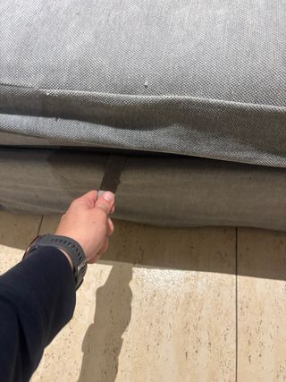 Sofà modular gris de tela amb fundes incloses