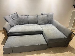 Sofà modular gris de tela amb fundes incloses