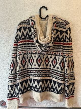 Chaqueta de punto con estampado étnico mujer