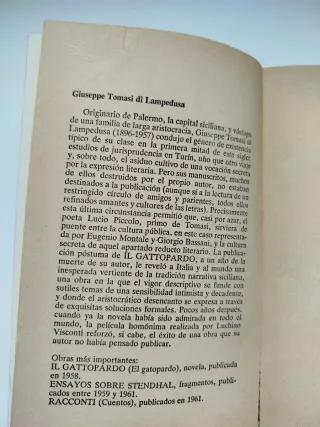 El gatopardo G.Tomasi dia Lampedusa