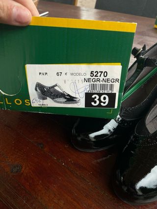 Zapatos Pitillos Tacón Negro Talla 39