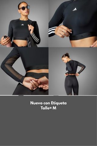Camiseta Adidas Larga Negra Crop Top
