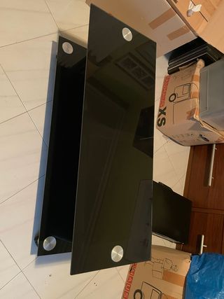 Mesa TV cristal negro
