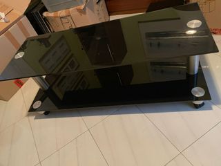 Mesa TV cristal negro