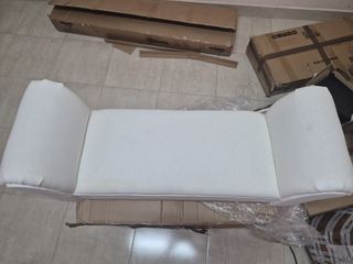 Taburete Pie de Cama Banqueta con Brazos Tapizada