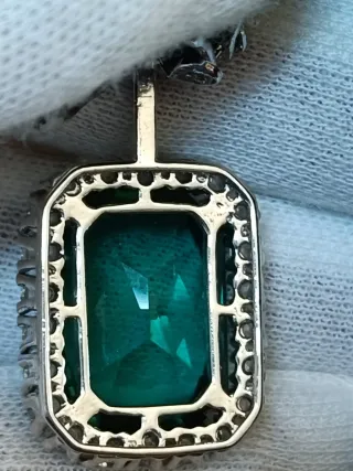 Pendientes Plata con Piedra Verde