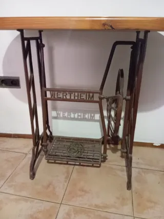 Mesa Máquina Coser Wertheim Madera Metal