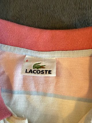 Polo Lacoste Rayas Rosas Talla XL