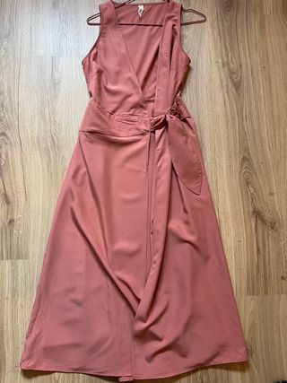 Vestido largo Mango rosa talla XS