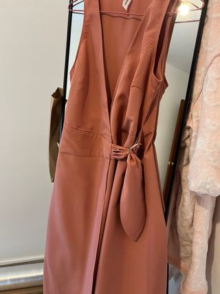 Vestido largo Mango rosa talla XS