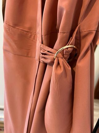 Vestido largo Mango rosa talla XS