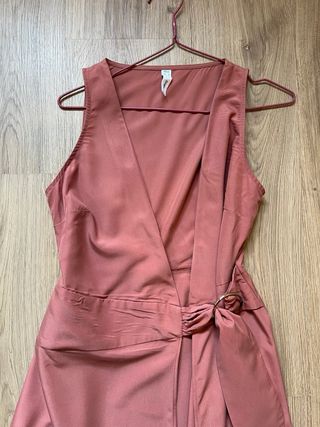 Vestido largo Mango rosa talla XS