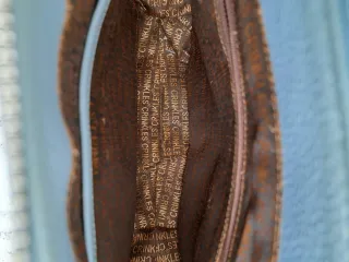 Bandolera CRINKLES cuero y cuero sintético azul cl